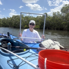 A woman on a kayak